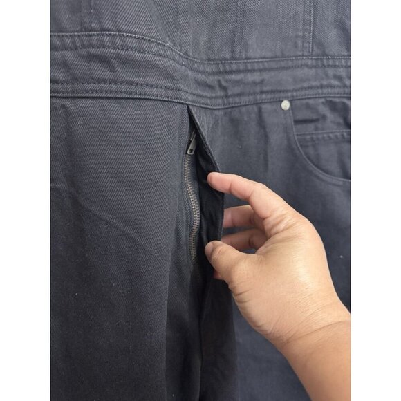 VINTAGE DEADSTOCK Womens Black Jean Denim Overalls Jumpsuit 38x34 Paint 90s Y2k - Picture 8 of 12